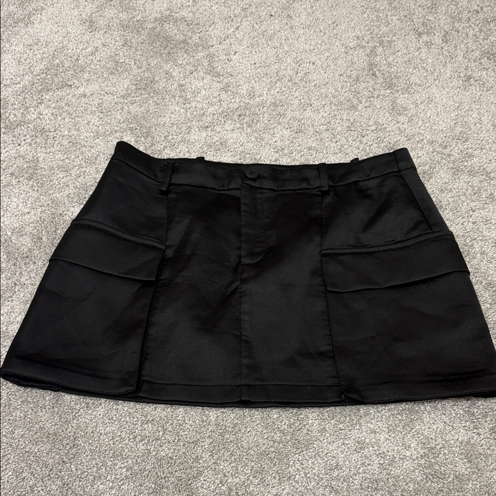 Zara cargo satin mini skirt